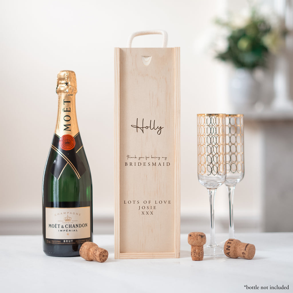 Wooden wine box personalised near me