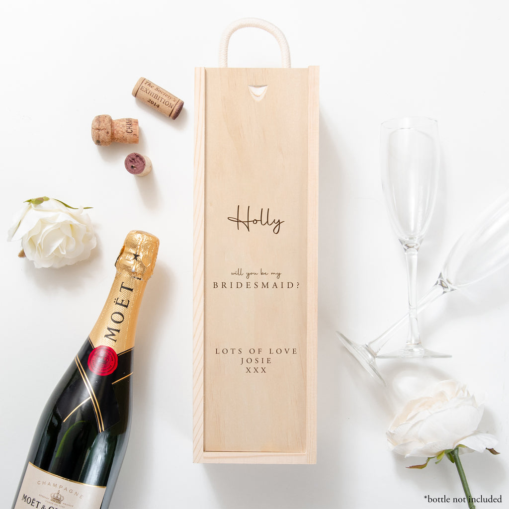 Wooden wine box personalised near me