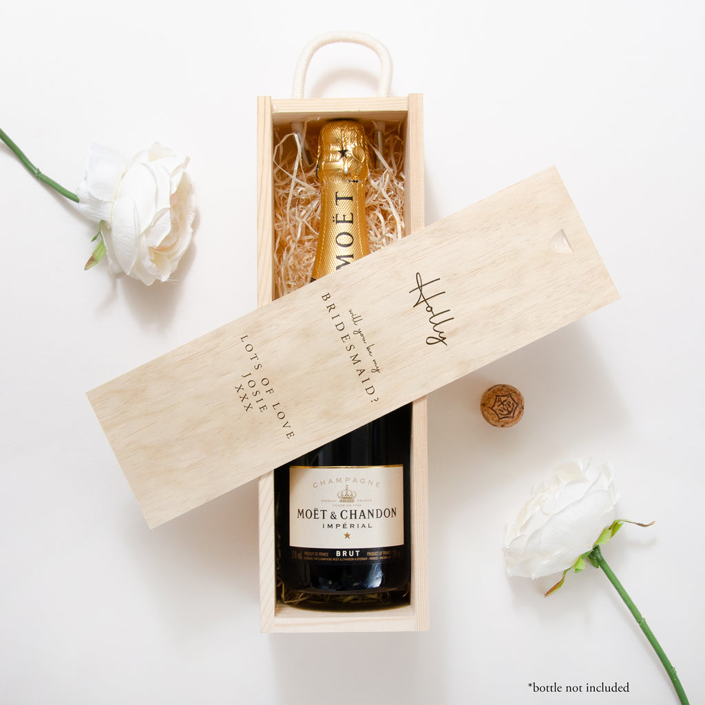 Wooden wine box personalised near me