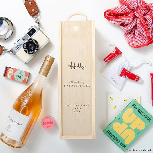 Wooden wine box personalised near me