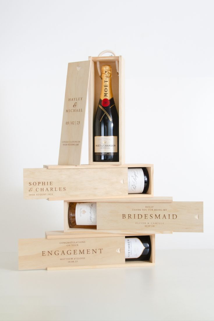 Personalised Wooden Wine Gift Box