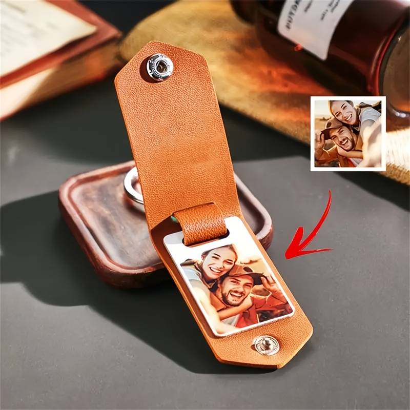 Personalised Leather Photo Key ring
