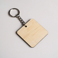 Personalised Square Timber Key Ring