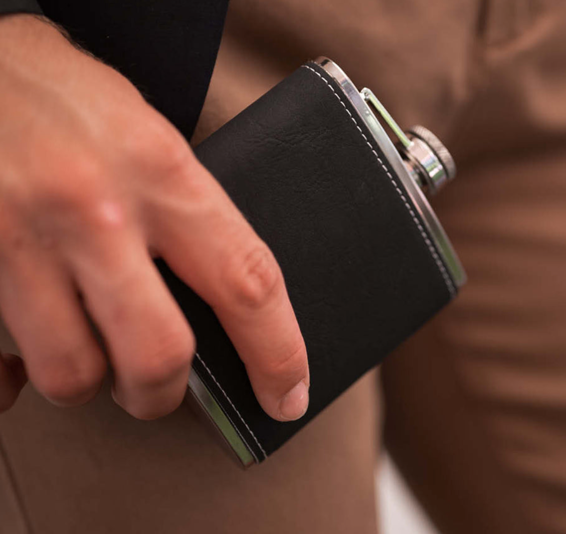 personalised mens leather hip flasks nz