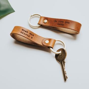 personalised leather keyring gifts