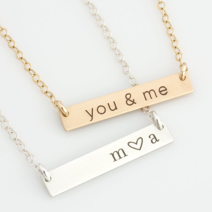 personalised bar necklaces