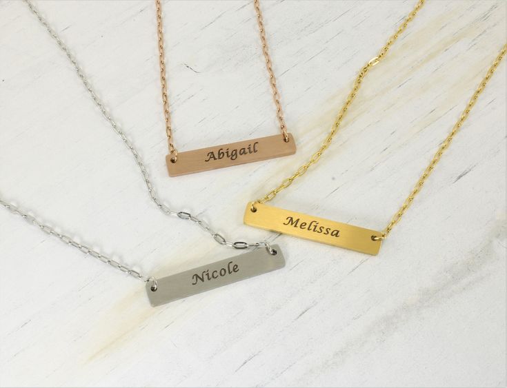 personalised bar necklaces