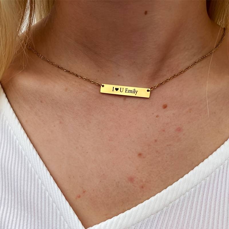 personalised bar necklaces