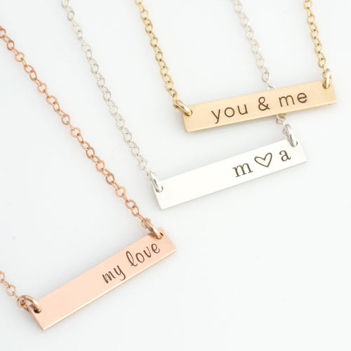 personalised bar necklaces