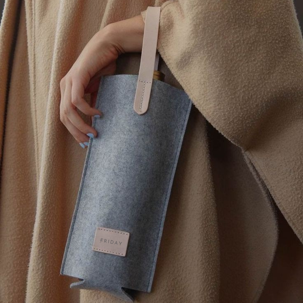 Personalised Wine Bottle Felt Bag