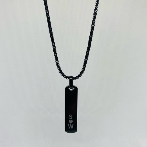 mens personalised black necklace nz