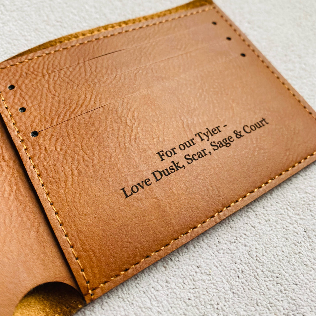 personalised leather wallets nz