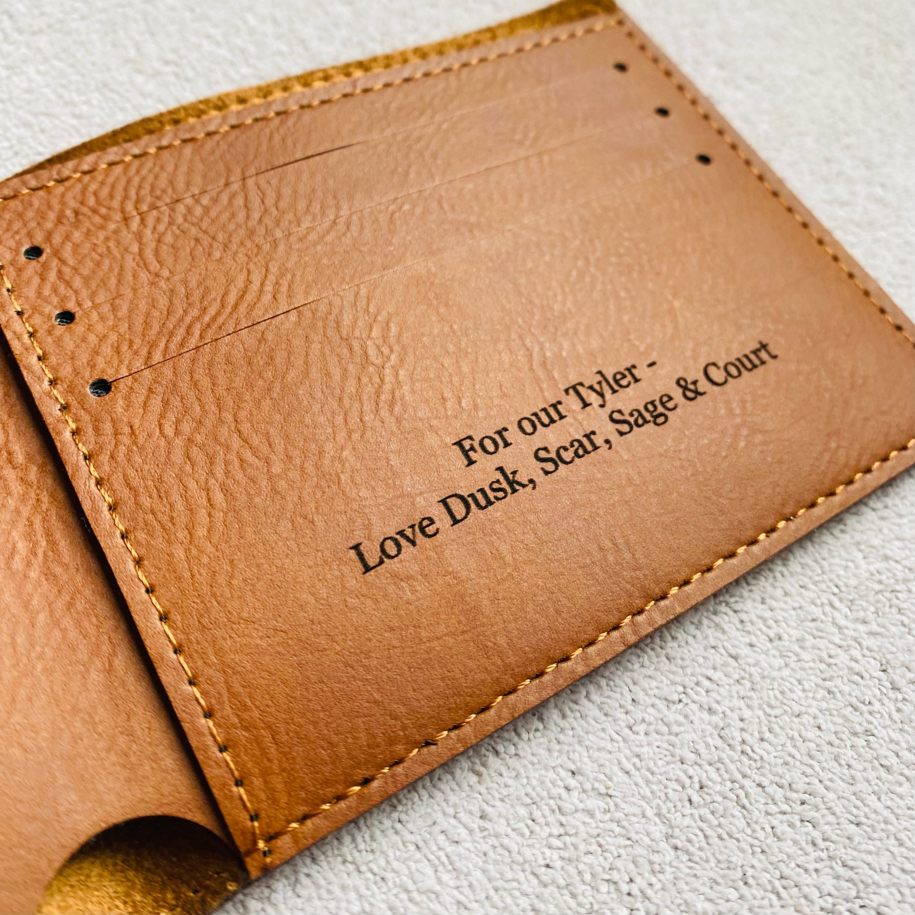 personalised leather wallets nz